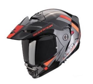 SCORPION prilba na motocykel ADX-2 GALANE, čierna/strieborná/červená/oranžová