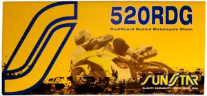 reťaz 520RDG, SUNSTAR (x-krúžok, farba čierna, 120 článkov)