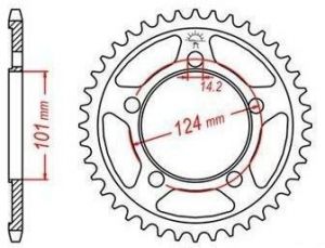 oceľová rozeta JTR898.41, JT (41 zubov) KTM Supermoto 950/990, Super Duke 990