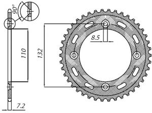 oceľová rozeta SUN1-2481-49, SUNSTAR (49 zubov) HUSQVARNA, KTM