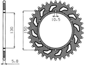 oceľová rozeta SUN1-3610-46, SUNSTAR (46 zubov) HONDA, YAMAHA