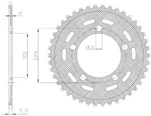 oceľová rozeta SUN1-4442-41,SUNSTAR (41 zubov) DUCATI Supermoto 990,KTM RC8 1190