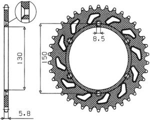 oceľová rozeta SUN1-3592-50, SUNSTAR (50 zubov) YAMAHA YZ 125, WR 250 F,WR 250 X