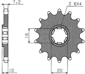 reťazové koliesko SUN22715, SUNSTAR (15 zubov) SUZUKI GZ 125, VL 125