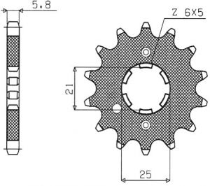 reťazové koliesko SUN31514, SUNSTAR (14 zubov) KAWASAKI, SUZUKI, YAMAHA