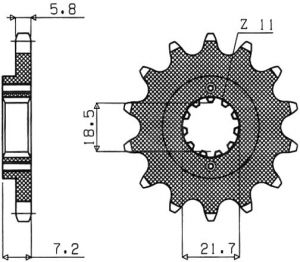 reťazové koliesko SUN36114, SUNSTAR (14 zubov) HONDA CBF 250, XR 250 R, CRF 250