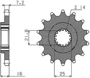 reťazové koliesko SUN41514, SUNSTAR (14 zubov) DUCATI 749 Biposto, 848, 916 S4