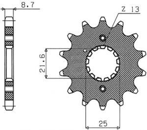 reťazové koliesko SUN51117, SUNSTAR (17 zubov) CAGIVA, KAWASAKI, SUZUKI, YAMAHA
