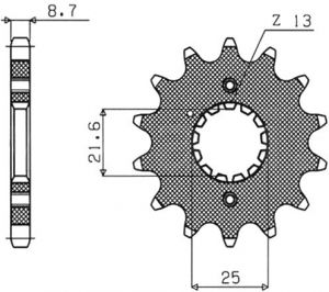 reťazové koliesko SUN51118, SUNSTAR (18 zubov) CAGIVA, KAWASAKI, SUZUKI, YAMAHA