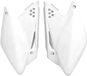 bočné číselné tabuľky, RTECH (biele, pár) KAWASAKI KX 250 F (06-08)