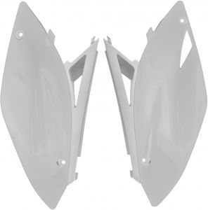 bočné číselné tabuľky, RTECH (biele, pár) KAWASAKI KX 250 F, KX 450 F