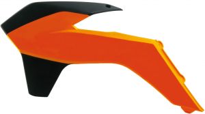 spojlery - kryty chladiča, RTECH (oranžovo-čierne, pár) KTM EXC/SX 125/150/200