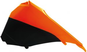 bočný kryt vzduchového filtra ľavý, RTECH (oranžovo-čierny) KTM EXC/SX 125/150