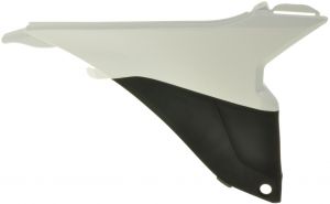 bočný kryt vzduchového filtra pravý, RTECH (bielo-čierny) KTM SX/SX-F 125/150