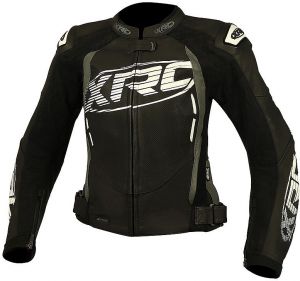 Dámska športová kožená bunda XRC HADERG čierna/biela
