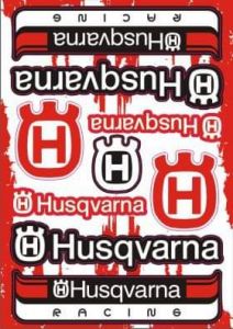 HUSQVARNA Racing čierna/biela/červená A3 Nálepky