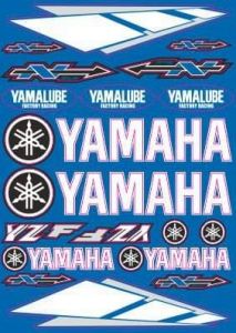 A3 Nálepky YAMAHA YAMALUBE biela/čierna/modrá