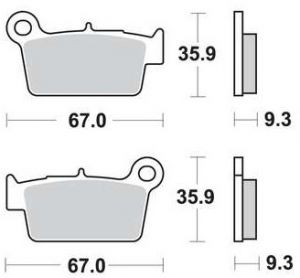MOTO MASTER brzdové platničky, (SINTER METAL), (GF187) YAMAHA YZ F 125/250/450,