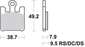 SBS brzdové platničky TRACK&SPORT SINTER KH369 (GF 200), zlatá farba