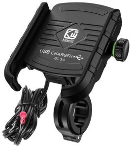 4RIDE Držiak telefónu na riadidlá / zrkadlo s USB konektorom + montážna sada