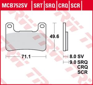 TRW LUCAS brzdové platničky MCB752SRQ (GF213) KH379 sintrované SUZUKI/KAWASAKI