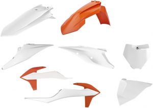 POLISPORT sada plastov KTM SX/SXF 19-22, XC/XCF 19-22, farba OEM (oranžovo-biela
