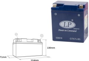 LANDPORT gélová batéria GTX73 L, 12V, 6Ah, 114x71x131 - bezúdržbová (GTX7LBS)