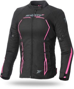 Dámska bunda na motocykel SEVENTY DEGREES SD-JR67 čierna/ružová