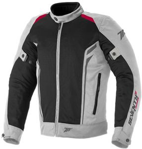 Pánska letná  bunda na motocykel SEVENTY DEGREES SD-JT32 čierno-sivo-červená