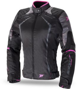 Dámska bunda na motocykel SEVENTY DEGREES SD-JR49 čierno-ružová