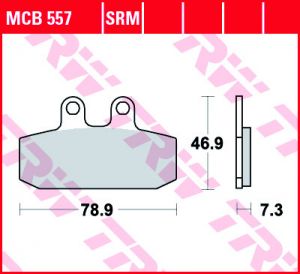 TRW brzdové platničky GF223, sintorvané APRILIA, MALAGUTI (26,9x78,9x7,3mm)