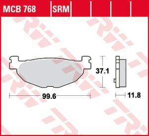 TRW brzdové platničky GF268, sintorvané-SRM, YAMAHA XP, YP (37,1x99,6x11,8mm)