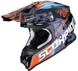 SCORPION prilba na motocykel VX-16 EVO AIR ROK BAGOROS, čierna/oranžová