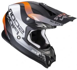 SCORPION prilba na motocykel VX-16 EVO AIR SOUL, čierna/šedá/oranžová