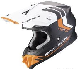 SCORPION prilba na motocykel VX-16 EVO AIR FUSION, čierna/oranžová/biela