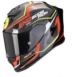 SCORPION prilba na motocykel EXO-R1 EVO AIR COUP, čierna/červená/žltá