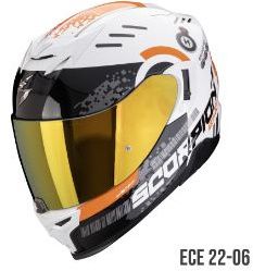 SCORPION prilba na motocykel EXO-520 EVO AIR TITAN, biela/oranžová
