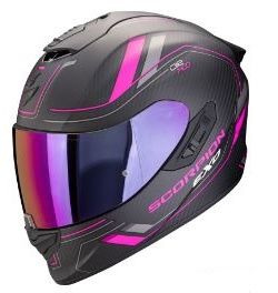 SCORPION prilba na motocykel EXO-1400 EVO II CARBON AIR MIRAGE, čierna/ružová