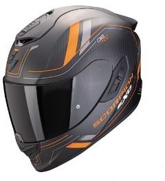 SCORPION prilba na motocykel EXO-1400 EVO II CARBON AIR MIRAGE, čierna/oranžová