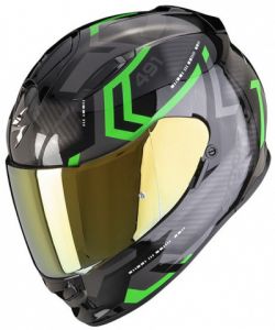 SCORPION prilba na motocykel EXO-491 SPIN, čierna/zelená