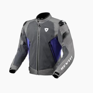 Letná pánska bunda na motorku REVIT  CONTROL AIR H2O, šedá/modrá