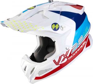 SCORPION prilba na motocykel VX-22 AIR ARES, biela/modrá/červená