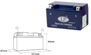LANDPORT gélová batéria GTZ10-S, 12V 8,6AH (150x86x95) bezúdržbová