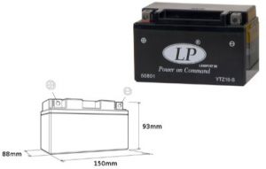 LANDPORT gélová batéria YTZ10-S, 12V 8,6AH 150x86x95 bezúdržbová (zaplavená)