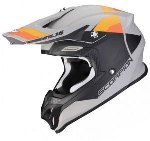SCORPION prilba na motocykel VX-16 EVO AIR SPECTRUM, šedá/oranžová matná