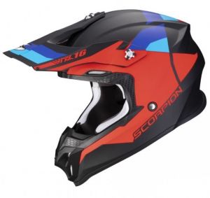 SCORPION prilba na motocykel VX-16 EVO AIR SPECTRUM, čierna/červená/modrá matná