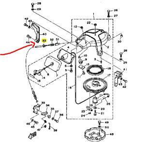 Orig. diel YAMAHA, Lanko /CABLE COMP.,STARTER STOP (6J8-15770-00)