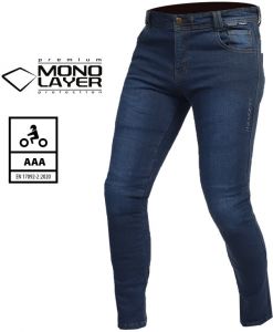 Kevlarové džínsy na motorku Trilobite Uptown Monolayer AAA modré SKINNY FIT