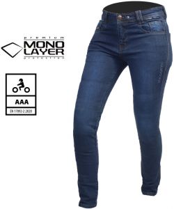 Kevlarové dámske džínsy Trilobite Uptown skinny fit monolayer AAA modré