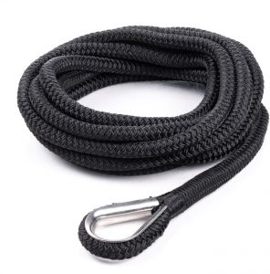QVARKEN kotviace lano s očnicou čierne 12 mm/3m